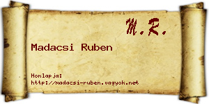 Madacsi Ruben névjegykártya